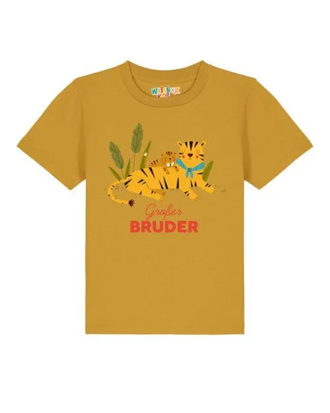 watabout.kids watabout.kids T-Shirt Kinder Tiger Großer Bruder, Ochre, – Produktbild 1 von 2