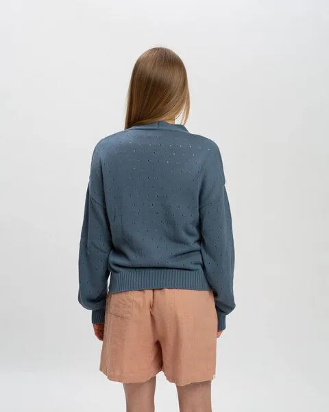 MATONA Matona Strickjacke aus Baumwolle für Frauen / Spring Cardigan, Seal blue, – Produktbild 2 von 4