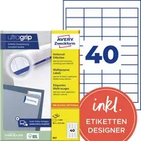 Avery Zweckform 4.000 Zweckform Etiketten '3657' 48,5 x 25,4 mm, A4 – Produktbild 3 von 3