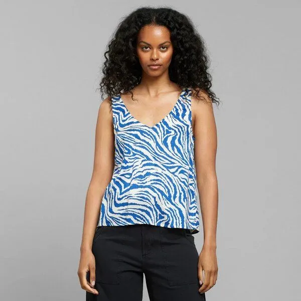 Dedicated DEDICATED Top Lolland, Zebra blue (blau), – Produktbild 1 von 4