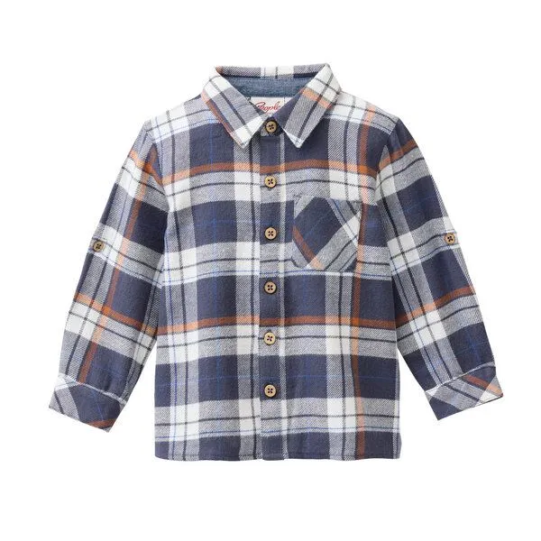 People Wear Organic People Wear Organic Flanell Hemd, blau kariert, Bio-Baumwolle – Produktbild 1 von 4