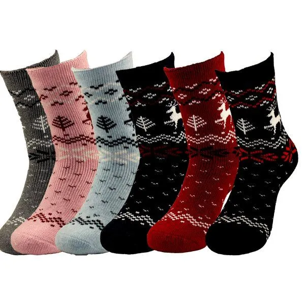 Bruno Barella Bruno Barella Winter Thermo Socken aus Alpakawolle mit Elch-Motiv im 6er-Pack – Produktbild 2 von 2