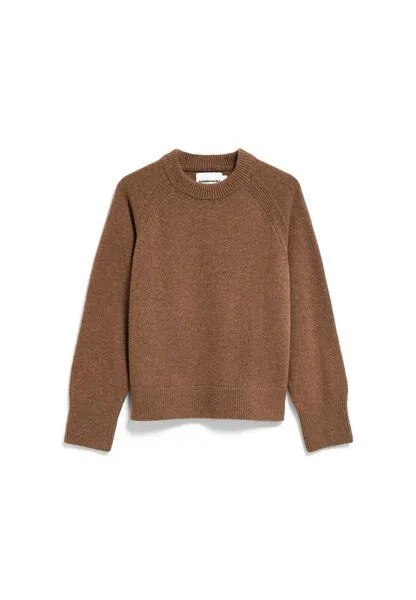 ARMEDANGELS Armedangels Wool Knit Damen Strickpullover aus recycelter Wolle mit Bio-Wolle, Claystone melange, – Produktbild 1 von 4