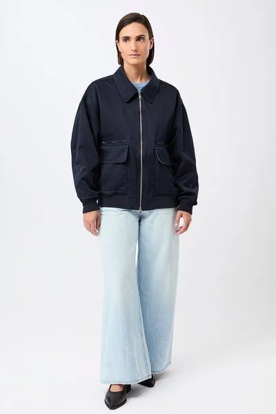 LangerChen LangerChen Blousonjacke mit großen Taschen, Navy (blau), – Produktbild 4 von 4