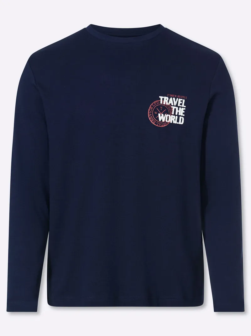 Catamaran Langarmshirt marine-bedruckt, Marine-bedruckt, – Produktbild 1 von 2