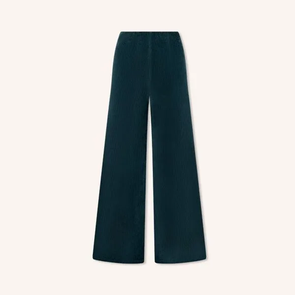 NORDLICHT NORDLICHT Jersey Cord Hose Lova aus 100% Bio-Baumwolle, Grün, – Produktbild 2 von 4
