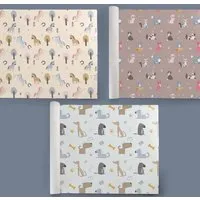 Fines Papeterie Fines Papeterie 3x 3m Geschenkpapier Set für Kinder * TIERE * SET 4 * mit Hunden, Katzen, Pferden * 3 Rollen je 300x47 cm * – Produktbild 1 von 1