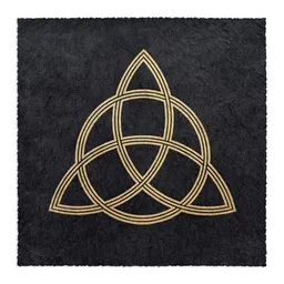 Veskor Cassiopeia Veskor Cassiopeia TRIQUETRA Heilige Geometrie Linoldruck | 22 × 22 cm | Gold auf Schwarz – Produktbild 1 von 1