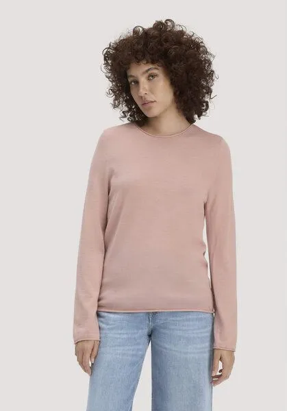 hessnatur hessnatur Strick Pullover Regular aus reiner Bio-Merinowolle, Rosé, – Produktbild 1 von 4