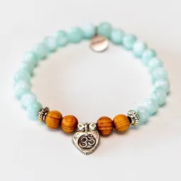 Divasya Divasya Armband "OM Love" aus echten Natursteinen & Sandelholz mit 925 Silber – Produktbild 1 von 1