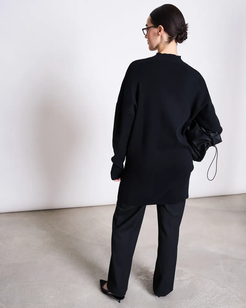 JAN N JUNE JAN 'N JUNE Damen vegan Strickkleid Nuna Schwarz, Schwarz, – Produktbild 1 von 3