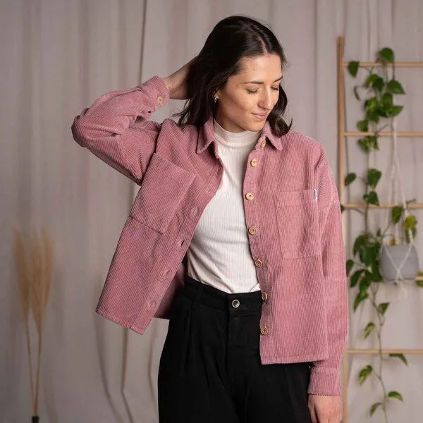 Vresh Clothing Vresh Clothing Vani - Cord Hemd aus Biobaumwolle, Altrosa, – Produktbild 4 von 4