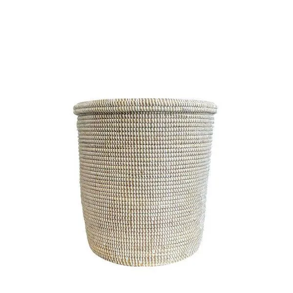 SWANE-Design SWANE-Design Afrikanischer Wäschekorb - Flachdeckel, Stripes weiß (weiß), – Produktbild 2 von 4