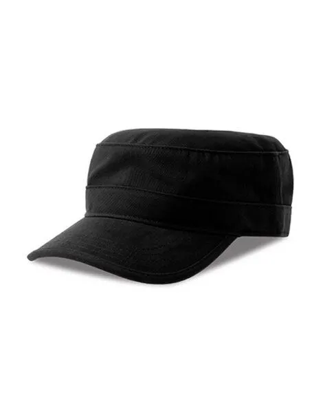 Atlantis Headwear Atlantis Headwear Armycap geschwungener Schirm größenverstellbar mit Klettverschluss, Schwarz, – Produktbild 1 von 2