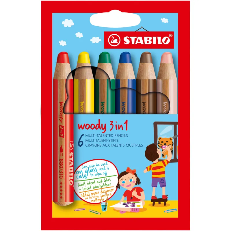Stabilo STABILO Multitalent-Stift "woody 3 in 1", 6 Stk. – Produktbild 1 von 2