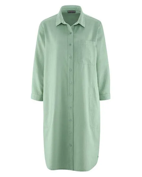 HempAge HempAge Hanf Tunika mit Polokragen, Menta, – Produktbild 2 von 4