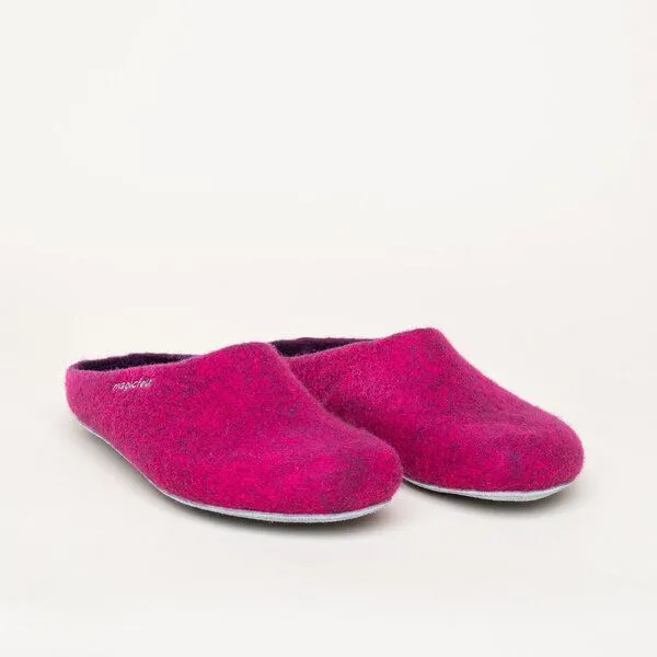 Magicfelt Magicfelt Filz-Hausschuh AP 701 aus 100% Merino-Wolle Pantoffeln für Damen & Herren mit Ledersohle, Lila, – Produktbild 1 von 4