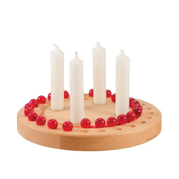 klotzaufklotz klotzaufklotz Adventskalender und Adventskranz für Stabkerzen, Rot, – Produktbild 1 von 3