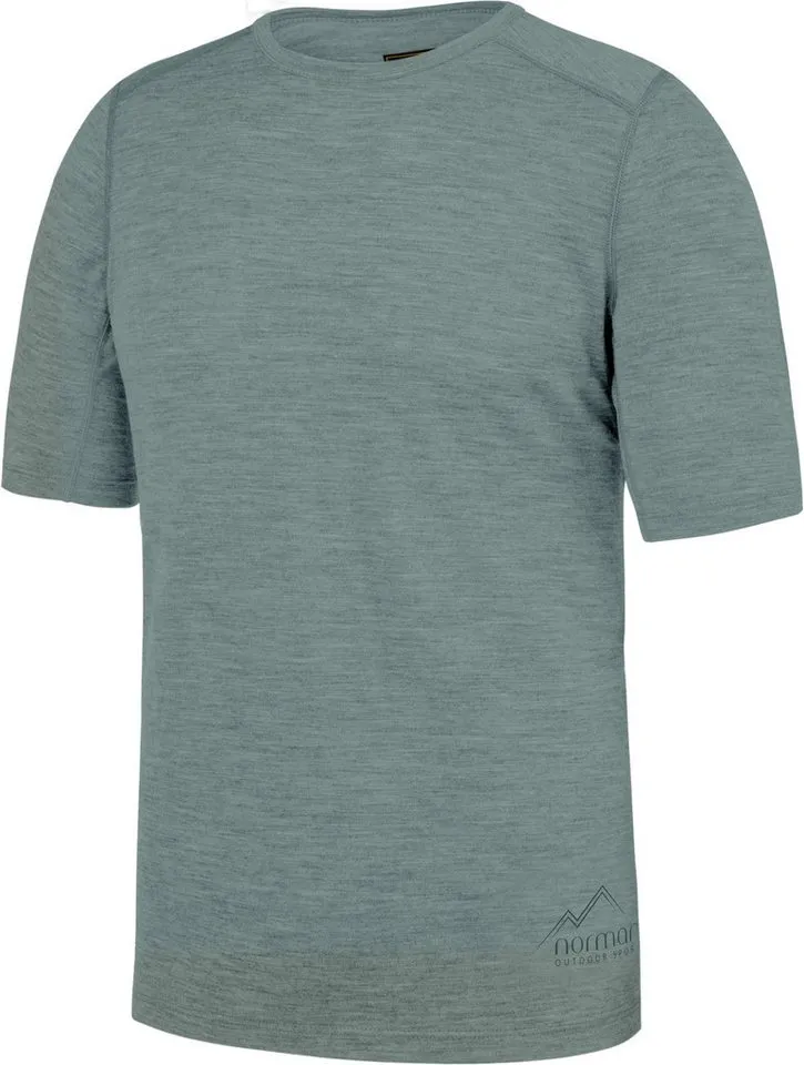 normani Thermounterhemd Herren Merino T-Shirt Darwin Kurzarm T-Shirt Thermounterwäsche aus Merinowolle, Blau, – Produktbild 3 von 4