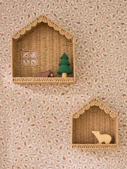 Vertbaudet 2er-Set Deko-Wandregale HAUS aus Papierkordel Kinderzimmer – Produktbild 1 von 1