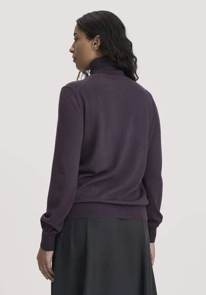 hessnatur hessnatur Rollkragenpullover Relaxed aus reiner Bio-Merinowolle, Dunkle traube, – Produktbild 2 von 4