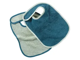 HANS NATUR Lätzchen mit Klettverschluss Bio Baumwolle 2er Set blau Maße 32 x 27 cm – Produktbild 1 von 1