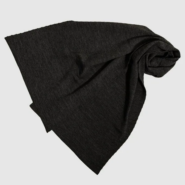 LANARTO slow fashion LANARTO slow fashion Schal Uni einfarbig gestrickt aus mulesingfreier Merinowolle, Dunkelgrau, – Produktbild 1 von 2