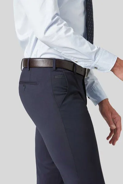 Meyer MEYER Feingabardine Bi-Stretch Chino, Blau (marine), – Produktbild 4 von 4