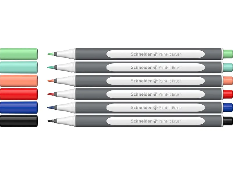 Schneider Schneider 6er Set Brushpen "Paint-It" V2, farbig sortiert – Produktbild 1 von 1