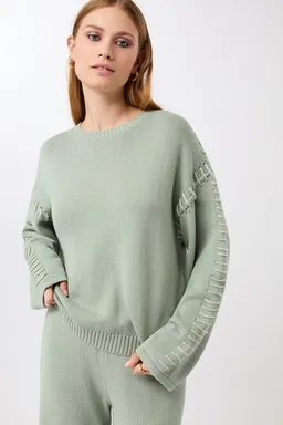mandala MANDALA Damen vegan Locker Sitzender Strickpullover In Wüstengrün – Produktbild 1 von 1