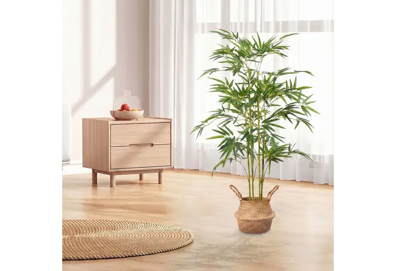 Kunstbaum Kunstpflanze groß Bambus Künstliche Pflanze, Höhe 120 cm/150 cm, SEHAUSEU, Höhe 120 cm, wie echt – Produktbild 5 von 5
