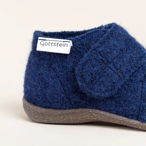 Gottstein Gottstein Kinder-Hausschuh Alpine Racer RU für Jungen & Mädchen aus 100% Schurwolle, Jeansblau, – Produktbild 4 von 4