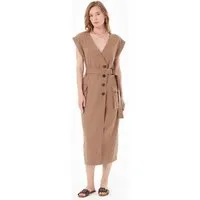 ORGANICATION ORGANICATION Kleid aus LENZING ECOVERO und Leinen, Caribou, – Produktbild 1 von 1