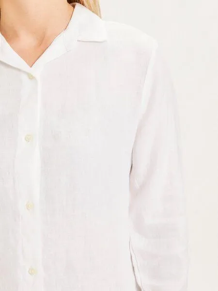 KnowledgeCotton Apparel KnowledgeCotton Apparel Sage Classic Reg Linen Shirt, Bright white, – Produktbild 4 von 4