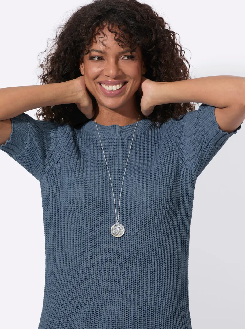 Witt Kurzarmpullover, Rauchblau, – Produktbild 3 von 3