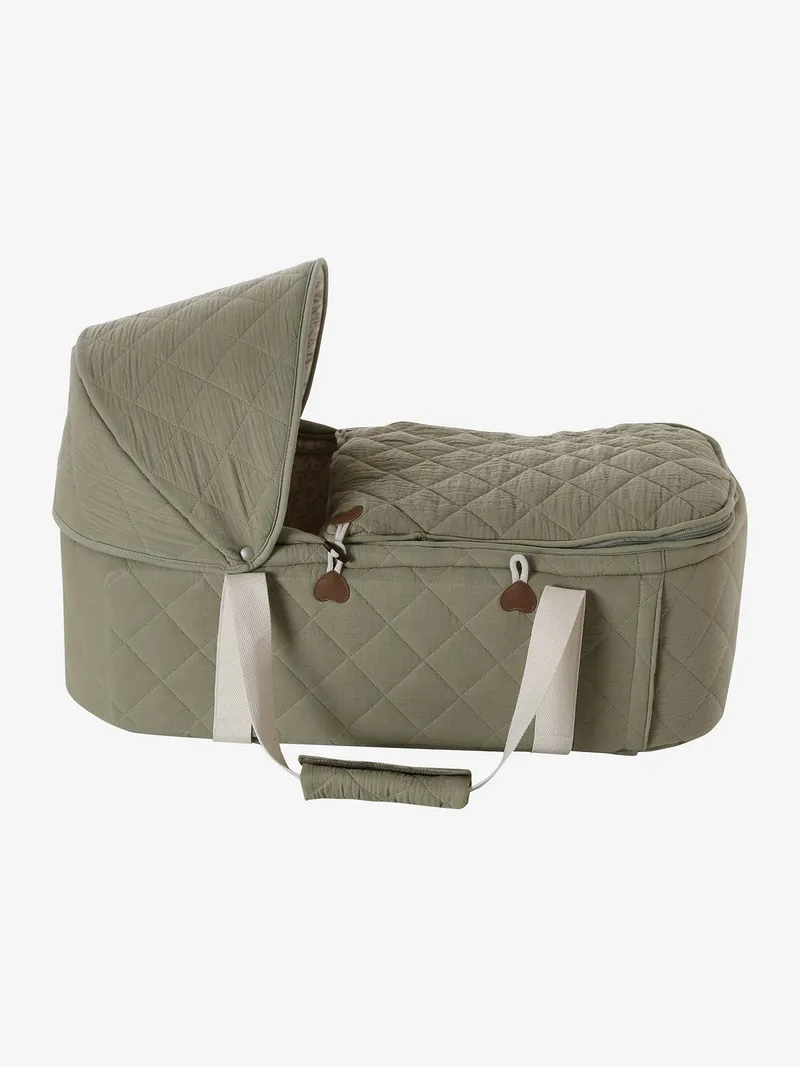 Vertbaudet Soft-Tragetasche Baby mit Musselin, Beige bedruckt, – Produktbild 3 von 3