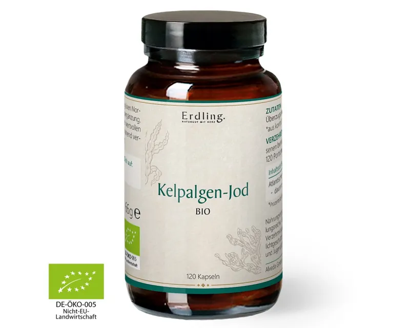 Waldkraft Waldkraft Erdling BIO Kelpalgen-Jod Kapseln, Hochdosiert mit 478,5 µg Jod – Bio-zertifiziert & Vegan à 120 St., 78 g – Produktbild 2 von 5