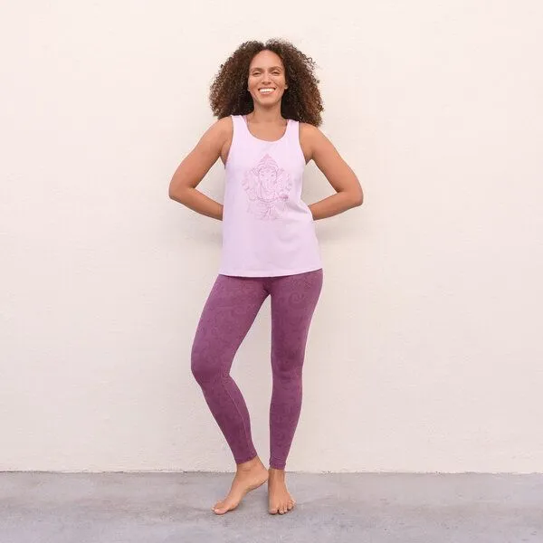 Jaya Jaya LEGGINGS LEELA PAISLEY - Hohe Taille Leggings, elastische BioBaumwolle, Paisley-Print in hellerer/dunklerer Farbabstufung, Mauve/rosa, – Produktbild 3 von 3