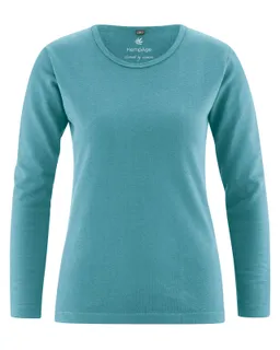 HempAge Hempage Damen vegan Langarmshirt Basic Shelf Blau – Produktbild 1 von 1