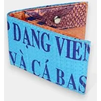 REFISHED fair fashion REFISHED fair fashion Börse 'MINI WALLET' - upcycelte Fischfuttersäcke, #fish blau-aqua, – Produktbild 1 von 1