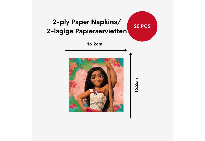 Procos Einweggeschirr-Set Vaiana 2 Partygeschirr Set 52-tlg Kindergeburtstag Moana Teller Becher, 16 Personen, Bunt, – Produktbild 5 von 5