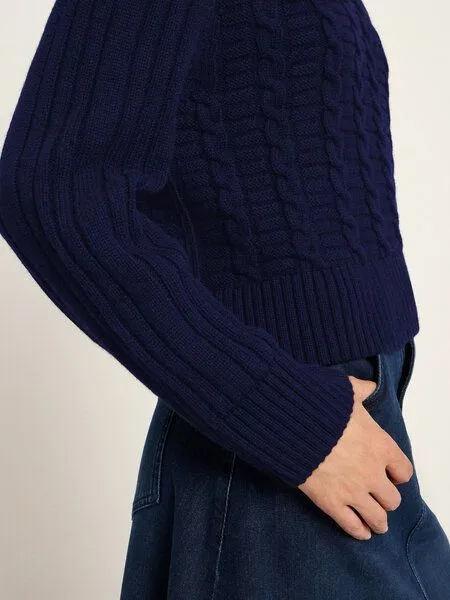 LANIUS LANIUS Zopfpullover, Purple blue melange, – Produktbild 4 von 4