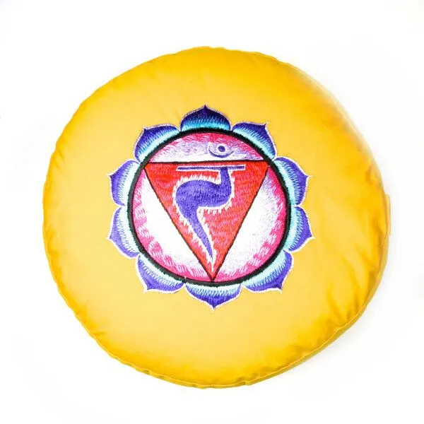 Just Be Just Be Chakra Meditations- und Yogakissen, rund, Gelb, – Produktbild 1 von 3
