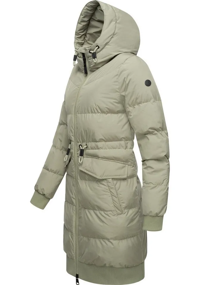 ragwear ragwear Steppmantel Briosh Wasserdichter Damen Wintermantel mit Kapuze, Gelb|grün, – Produktbild 3 von 4