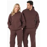 ORGANICATION ORGANICATION HARVINN | Essentials Travel Unisex Hoodie aus Bio-Baumwolle und recyceltem Polyester, Bitter chocolate, – Produktbild 1 von 1