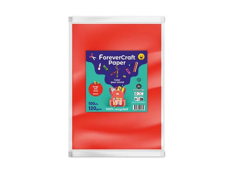 Clairefontaine 100 Blatt Tonpapier DIN A4 "forever craft paper" 120g/m² rot – Produktbild 1 von 1