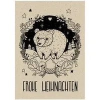 matabooks matabooks® Vintage A6 Postkarte aus nachhaltigem Graspapier, Frohe weihnachten, – Produktbild 1 von 1