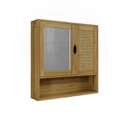 Vicco Badezimmerspiegelschrank Liora, Bambus/Rattan, 56 x 58 cm mit Spiegel (1-St) – Produktbild 1 von 1