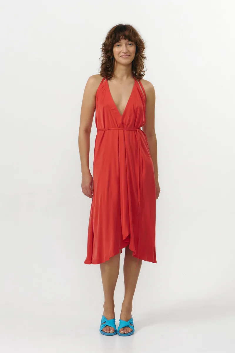 SUITE13LAB SUITE13LAB Damen vegan Kleid Mp Kurz Rot, Rot, – Produktbild 1 von 2