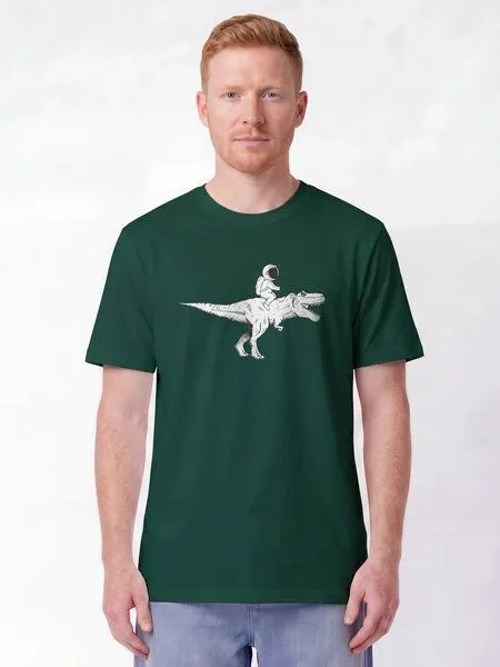 watapparel watapparel T-Shirt Unisex Astronaut on T-Rex, Glazed green, – Produktbild 2 von 2